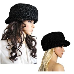 Jockey Hat Wool Astrakhan Karakul Jackie O style